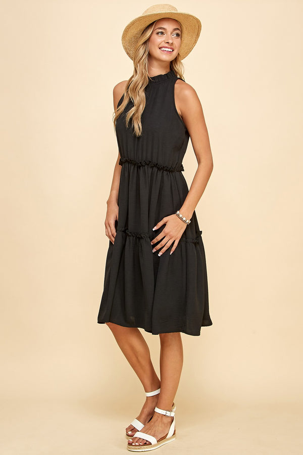 sleeveless midi dress