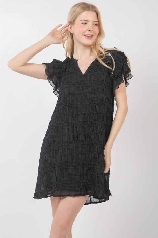 ruffled textured dress