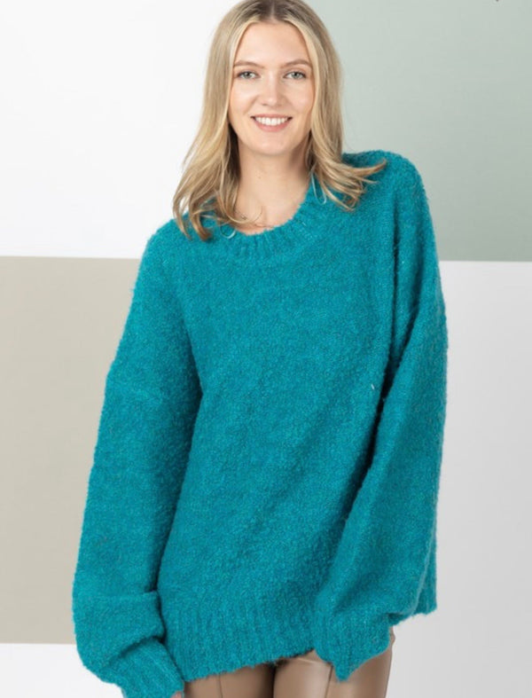 fuzzy cozy sweater seafoam